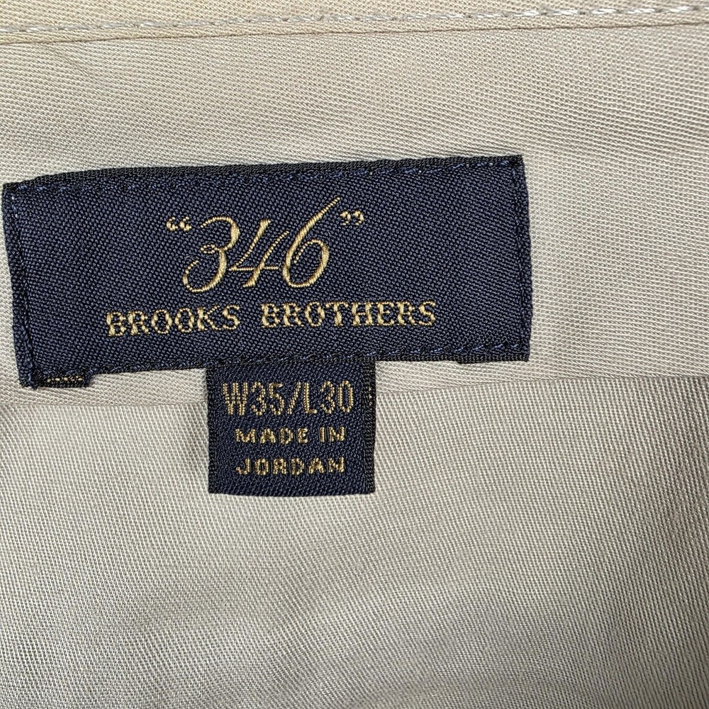 Brooks Brothers Pants Mens 35x30 Gray 346 Wool Dress Flat Front Lined Trousers - Picture 6 of 11